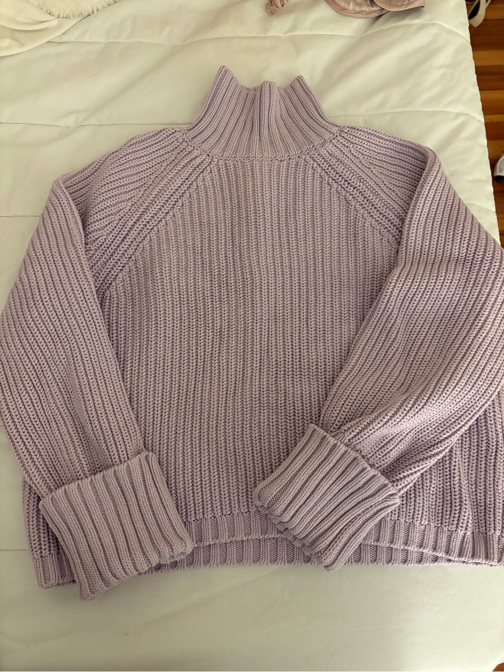 Abercrombie & Fitch Lavender Ribbed Turtleneck Sweater